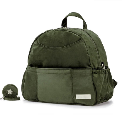 Velvet Diaper Backpack: Large Capacity Nappy Bag for Mom with Pacifier Case and Multi-functionality